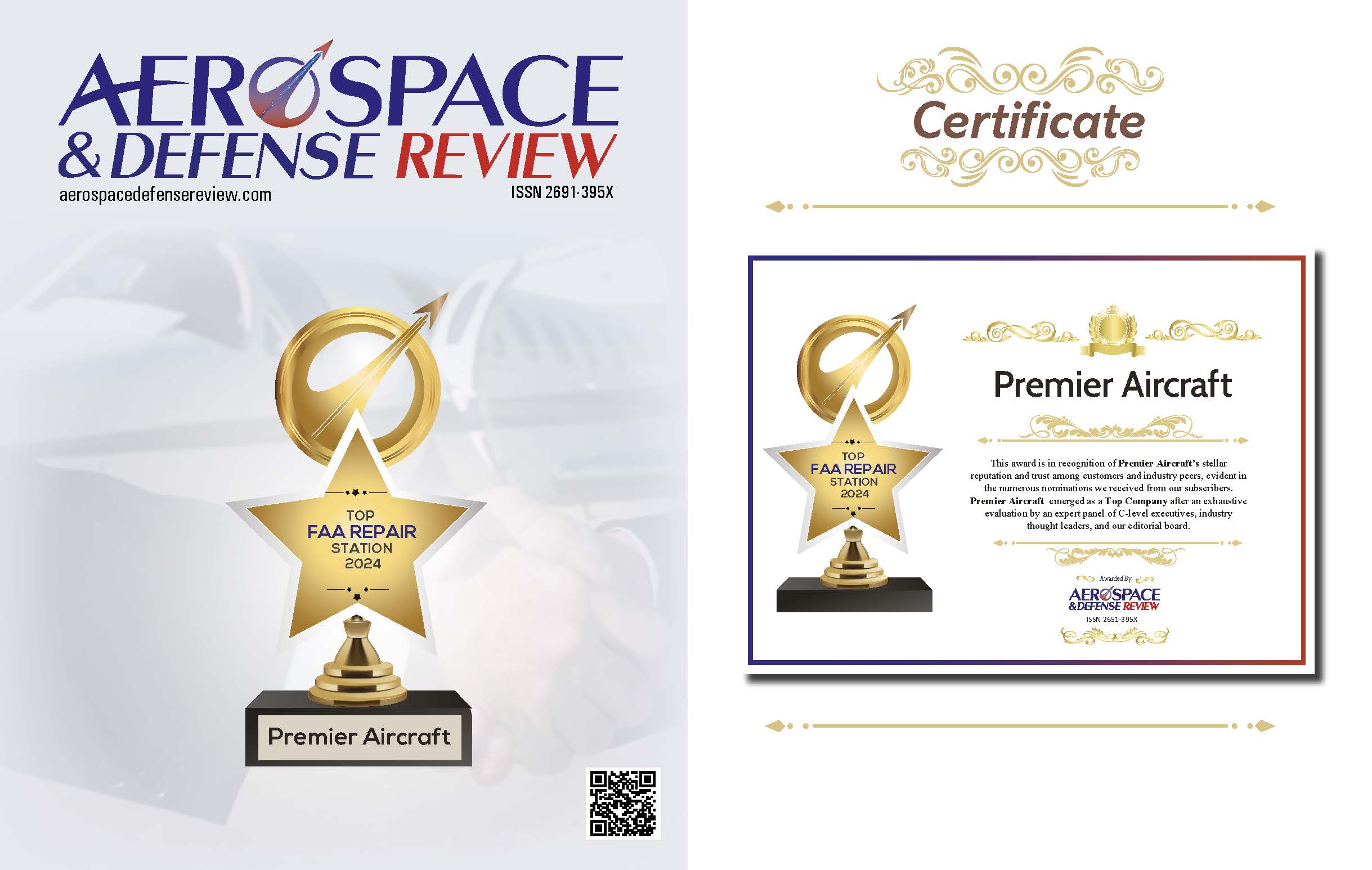 Premier Aircraft voted Top FAA Repair Station by Aerospace & Defense Review