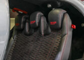 Diamond DA50 RG luxury aircraft interior with black leather rear seats and red contrast stitching